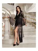 İspanyol Kollu 2li Tül Fantazi Gecelik Takımı İmaj 4208 Siyah