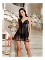 İspanyol Kollu 2li Tül Fantazi Gecelik Takımı İmaj 4208 Siyah farklı açı