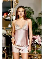 İpek Saten Dantelli Uzun Altılı Set Takım Jeremi 608 Pudra görsel 5