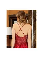 Jeremi 627 İpek Saten Dantelli 6'lı Takım Bordo görsel 6