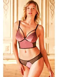 Anıl Kadife Balensiz Desteksiz Dolgusuz Bralet Sütyen ve Slip Takım Anıl 4229