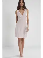 Kadife Saten Derin V Yaka Kısa Kadın Gecelik Pierre Cardin 840 Pudra görsel 8