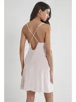 Kadife Saten Derin V Yaka Kısa Kadın Gecelik Pierre Cardin 840 Pudra görsel 6