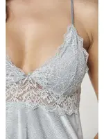 Dantelli İnce Askılı Kadife Saten Kadın Gecelik Pierre Cardin 845 görsel 10