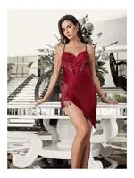 İspanyol Kollu 2li Dantel Saten Fantazi Gecelik Takımı İmaj 3201 Bordo görsel 4