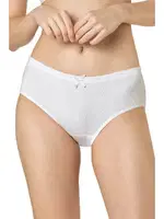 Kadın 10lu Paket Ribana Esnek Pamuklu Yüksek Bel Bato Külot Özkan 0305 Beyaz