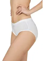 Kadın 10lu Paket Ribana Esnek Pamuklu Yüksek Bel Bato Külot Özkan 0305 Beyaz görsel 4