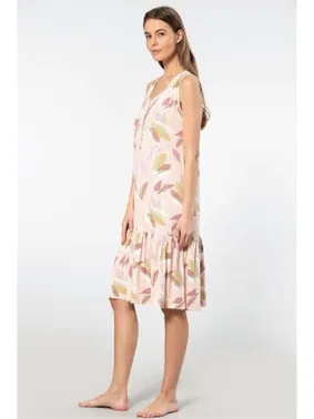 Türen Düğmeli Askılı Desenli Midi Boy Kadın Gecelik Türen 3386 - Alternatif Görünüm