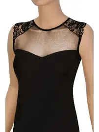 Öts İç Giyim Kadın Atlet Tüllü Dantelli Yarım Kollu Rahat T-shirt ÖTS 3162