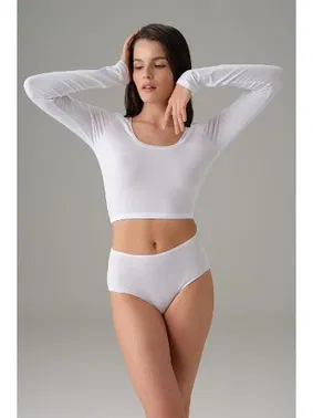 Doreanse Kadın Basic Uzun Kol Crop T-shirt Doreanse 8513