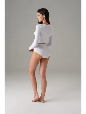 Doreanse Kadın Basic Uzun Kol Crop T-shirt Doreanse 8513 - Alternatif Görünüm