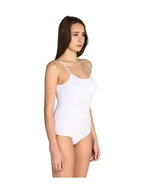 Arma Yıldız Kadın Beyaz Likralı İp Askılı Çıt Çıtlı Body Arma Yıldız 3336 - Alternatif Görünüm