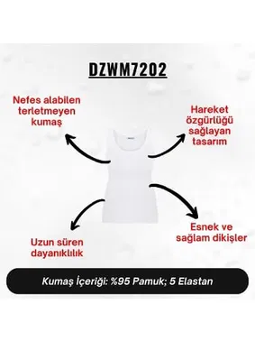 Darkzone Kadın Beyaz Penye Atlet  Darkzone DZWM7202 - Alternatif Görünüm