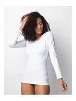 Bisiklet Yaka Uzun Kollu Kadın Body Donex Kadın 3225 Beyaz farklı açı