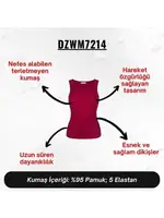 Kadın Bordo Penye Atlet  Darkzone DZWM7214 farklı açı