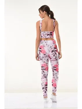 Derya Kurşun Çiçek Desenli Büstiyer Tayt Takım Derya Kurşun 530 - Alternatif Görünüm