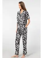 Desenli Kısa Kollu Dokuma Kadın Pijama Takımı Türen 3604 Siyah2 farklı açı