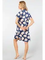 Lacivert Düğmeli Gömlek Yaka Kadın Gecelik Türen 3607 Lacivert farklı açı