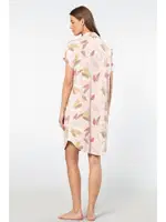 Gömlek Yaka Kısa Kollu Kadın Gecelik Türen 3607 Pudra farklı açı