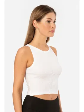 Türen Kadın Fitilli Crop T-shirt Türen 3404/Beyaz - Alternatif Görünüm