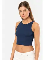 Lacivert Kadın Fitilli Crop T-shirt Türen 3404 farklı açı