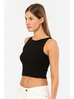 Fitilli Crop Siyah Kadın T-shirt Türen 3404 Siyah farklı açı