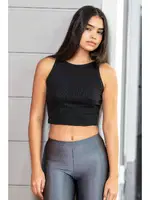 Fitilli Crop Siyah Kadın T-shirt Türen 3404 Siyah görsel 4