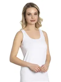 Lüx DRM Kadın Geniş Askılı İnce Dantelli Pamuk Atlet LüxDrm 052