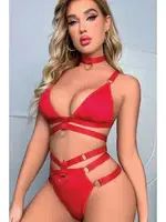 Kadın Kırmızı Sütyen Külot Takımı NightLight 3471 Kırmızı