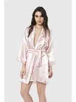 Kadın Kısa Saten Sabahlık Ahu Lingerie 7431 Somon görsel 6