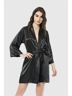 Ahu Lingerie Kadın Kısa Saten Sabahlık Ahu Lingerie 7431