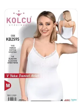 Kolcu Kadın Likralı Göğüs Dantel Atlet Kolcu 2596