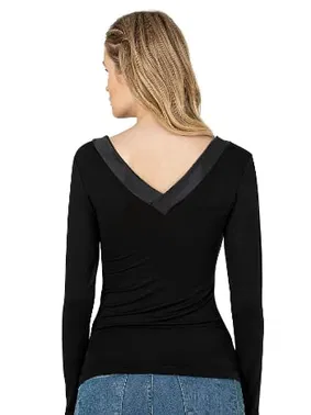 Özkan Kadın Likralı Ring Viskon Esnek Rahat Saten Yakalı Uzun Kollu Bluz Özkan 26984 - Alternatif Görünüm