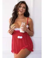 Kadın Mini Dantel Kırmızı Gecelik For Dreams 8602 Kırmızı farklı açı