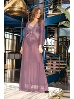 Kadın Mor Uzun Sabahlık Görsel MGP11460 Mor detay görünüm