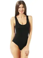 Kadın Pamuklu Kalın Askılı Kancalı Çıtçıtlı Örme Body Özkan 0602 Siyah