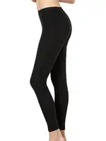 Kadın Pamuklu Likralı Süprem Düz Uzun Tayt Özkan 0415 Siyah görsel 4