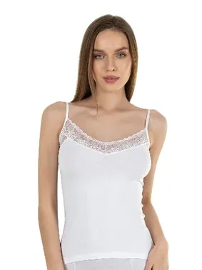 Özkan Kadın Pamuklu Modal Dantel Detaylı İnce Askılı Atlet Özkan 26849 