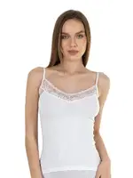 Kadın Pamuklu Modal Dantel Detaylı İnce Askılı Atlet Özkan 26849 