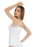 Kadın Pamuklu Modal Dantel Detaylı İnce Askılı Atlet Özkan 26849  detay görünüm