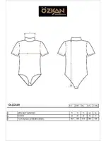 Kadın Pamuklu Penye Dik Yaka Kancalı Çıtçıtlı Body Özkan 0627 Ten görsel 8