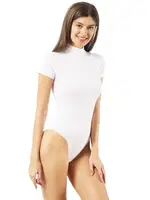 Kadın Pamuklu Penye Dik Yaka Kancalı Çıtçıtlı Body Özkan 0627 Beyaz farklı açı