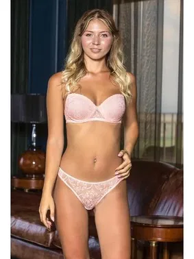 Gallipoli Kadın Pembe Dantelli Sütyen Slip Külot Takım Gallipoli MGP31111