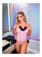 Tüylü Pembe Fantezi Tavşan Kostümü NightLight 3494 Pembe