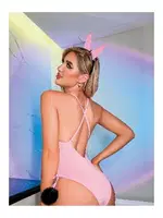 Tüylü Pembe Fantezi Tavşan Kostümü NightLight 3494 Pembe farklı açı