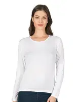 Kadın Premium Yumuşak Kumaş Viskon Bisiklet Yaka Uzun Kollu Örme Bluz Özkan 7124 Beyaz görsel 5