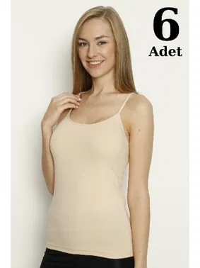 Arma Yıldız Kadın Ribana Ten İp Askı Atlet 6lı Paket Arma Yıldız 3304 - 6 ADET