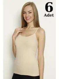 Arma Yıldız Kadın Ribana Ten İp Askı Atlet 6lı Paket Arma Yıldız 3304 - 6 ADET