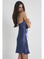 İnce Askılı Saten Dantelli Kadın Gecelik Pierre Cardin 624 Lacivert görsel 22