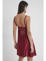 Gögüs Kaplı Saten Dantelli Gecelik Pierre Cardin 665 Bordo görsel 13